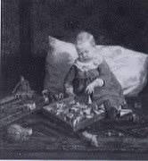 Child Playing with Blocks by John Ward Dunsmore - Auction record, sale price, and art valuation. Compare with similar artists and explore comparable artworks.