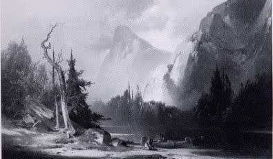 Two Indians in a Canoe in the Yosemite Valley