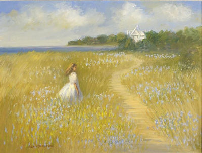 Sample artwork by Susan McLean (20th century), known for figures in floral landscape - View similar artists and auction records