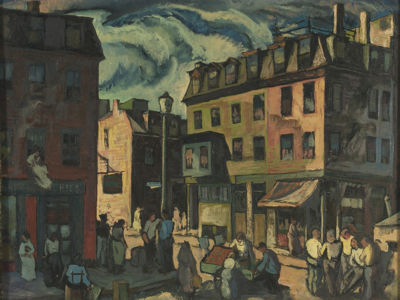 Sample artwork by Samuel Thal (1903 - 1964), known for genre-figure, landscape, etching - View similar artists and auction records