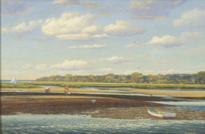 Sample artwork by George Bowman (1935 - 2006), known for land-seascape, portrait, still life - View similar artists and auction records