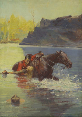 Royal Canadian Mounted Police rescue by George William Gage - Auction record, sale price, and art valuation. Compare with similar artists and explore comparable artworks.