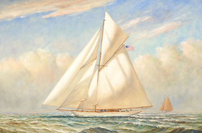 YACHT RACE WITH AMERICA'S CUP YACHT DEFENDER