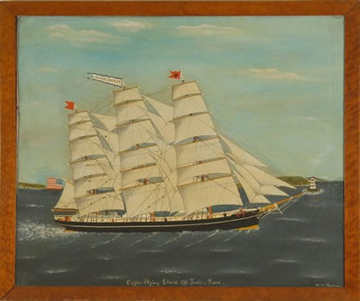 CLIPPER SHIP FLYING CLOUD OFF TUSKAR ROCK