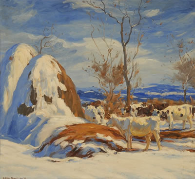 WINTER GRAZING WITH HAYSTACKS