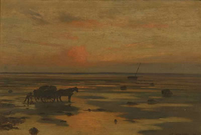Luminous marsh landscape