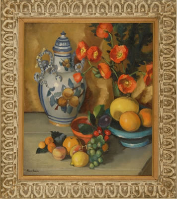 STILL LIFE WITH FRUIT, VASE OF TULIPS AND AN AMPHORA