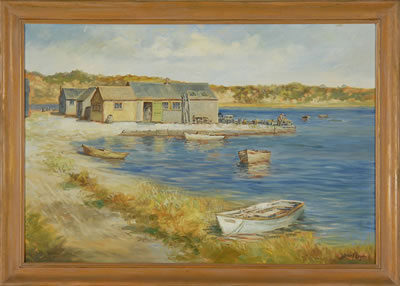 FISHING SHACKS ON THE OYSTER RIVER, CHATHAM