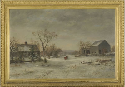 Winter farmyard scene