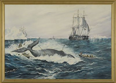 Whaling in the Arctic by Wendell Francis Collum - Auction record, sale price, and art valuation. Compare with similar artists and explore comparable artworks.