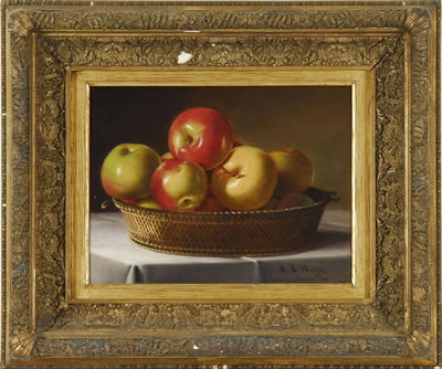 Still life with apples in a basket