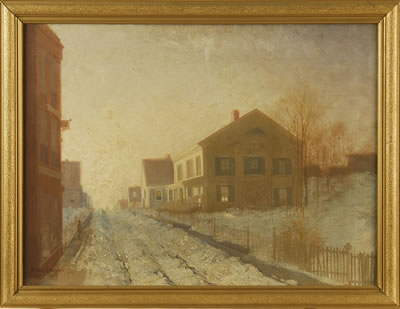 New Bedford street in winter