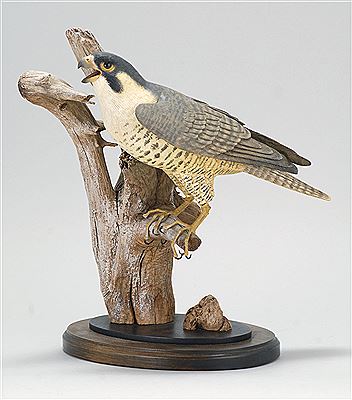 DECORATIVE CARVED PEREGRINE FALCON