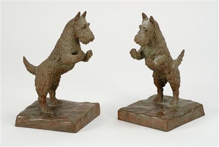Pair of Scottie dog-form bookends