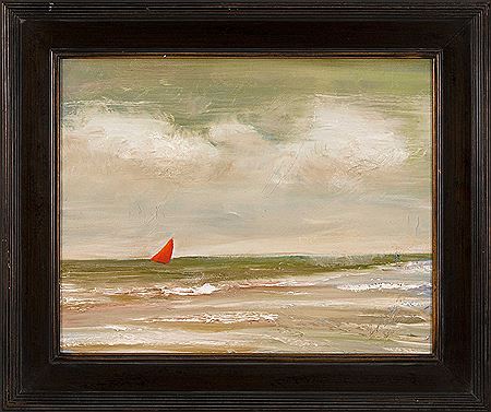 Red Sail on the Sound