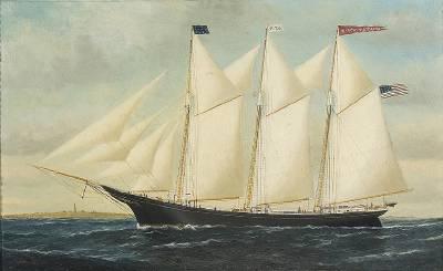 The three-masted schooner Albert T Stearns