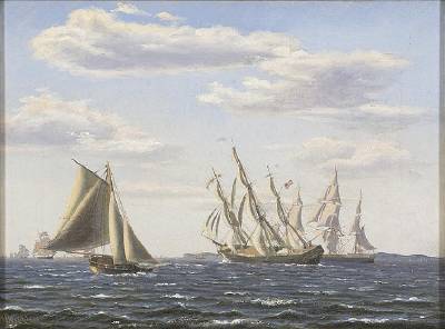 Three ships at sea