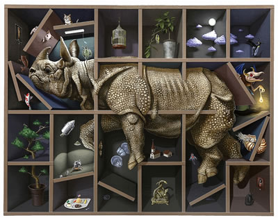 RHINOCEROS IN THE SHELF by Takumi Kama - Auction record, sale price, and art valuation. Compare with similar artists and explore comparable artworks.