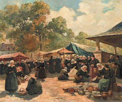 Sample artwork by Henri Alphonse Barnoin (1882 - 1940), known for marine, landscape, fishermen, coastal view painting - View similar artists and auction records