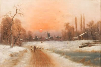 Paysage de neige au couchant. by Niels Christiansen - Auction record, sale price, and art valuation. Compare with similar artists and explore comparable artworks.