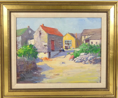 Rockport town scene by Frederick Oliver - Auction record, sale price, and art valuation. Compare with similar artists and explore comparable artworks.