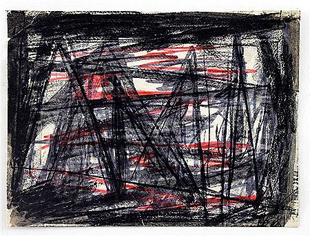 "Abstraktion in schwarz/rot"