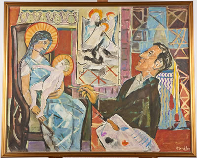 Portrait of Oliver Newberry Chaffee Jr: Self Portrait with Mother and Child