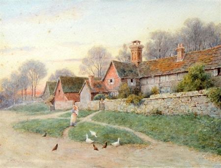 Cottage scene 'A Surrey Farm'