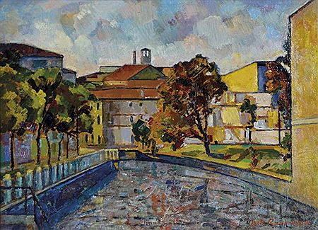 Riviera S. Margherita, Treviso 1947 by Juti Ravenna - Auction record, sale price, and art valuation. Compare with similar artists and explore comparable artworks.