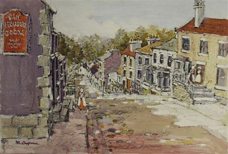 Figures in Edwardian street scene