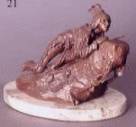 Bronze of Indian on Hillside