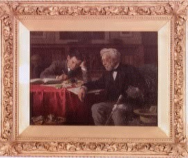 Young Man writing in Presence of an Older