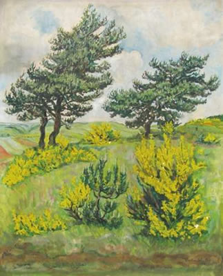 Sample artwork by Curtius Schulten (1893 - 1967), known for hilly countryside painting, landscape, portrait and rural genre painting - View similar artists and auction records