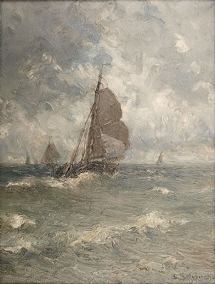 Segelboote auf bewegter See