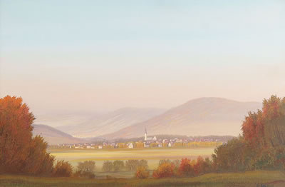 Spätsommerlicher Blick auf Griessen bei Waldshut