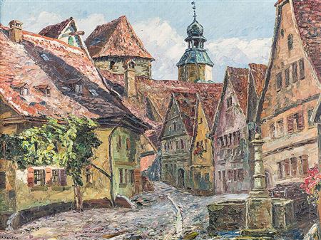 Partie in Rothenburg ob der Tauber mit Blick auf den 'Alten Keller'.