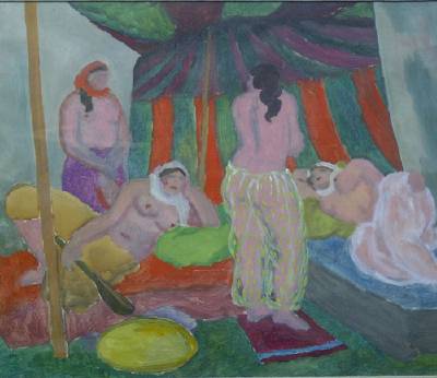 Four Figures Under a Canopy