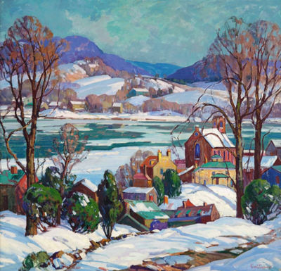 Sample artwork by Fern Isabel Kuns Coppedge (1883 - 1951), known for landscape, snowscene and coastal view painting - View similar artists and auction records