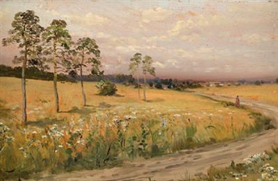 LANDSCAPE WITH FIGURE ON PATHWAY