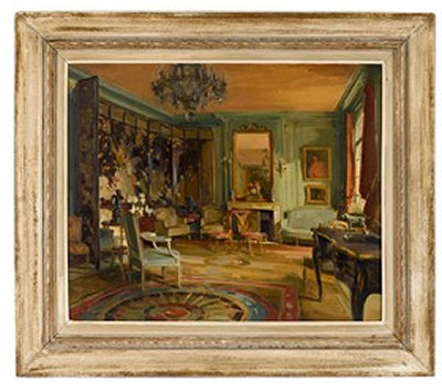 Interior with blue chair & interior with chinese screen (2)