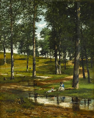 PARK SCENE WITH LADIES READING by Christopher High Shearer - Auction record, sale price, and art valuation. Compare with similar artists and explore comparable artworks.