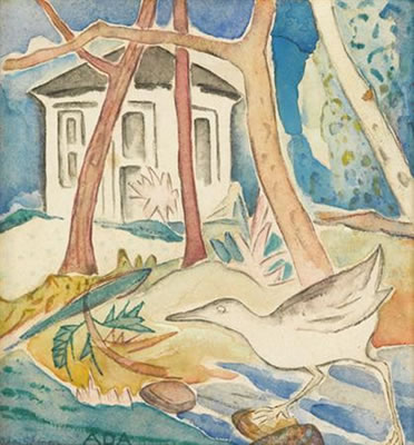 Sample artwork by Ada Chaffee (1883 - 1955), known for color woodcut, still-life painting - View similar artists and auction records