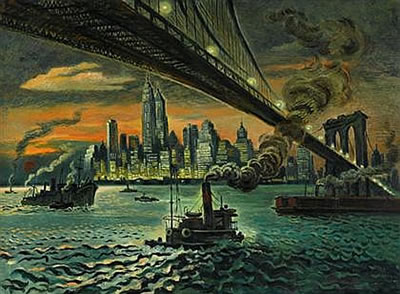 "BROOKLYN BRIDGE" by Georges Schreiber - Auction record, sale price, and art valuation. Compare with similar artists and explore comparable artworks.