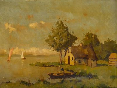 COTTAGE BY THE LAKE by Nicolaas Bruynesteyn - Auction record, sale price, and art valuation. Compare with similar artists and explore comparable artworks.
