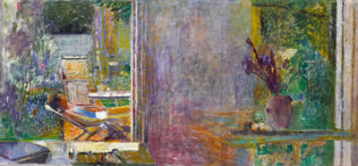 "A VASE OF IRISES, MY STUDIO, MY GARDEN"