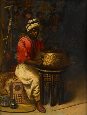 ARAB HAMMERING COPPER POT