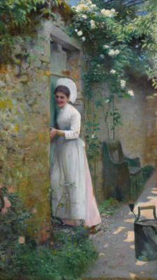 BY THE GARDEN DOOR by Frank (Francis) Crawford Penfold - Auction record, sale price, and art valuation. Compare with similar artists and explore comparable artworks.