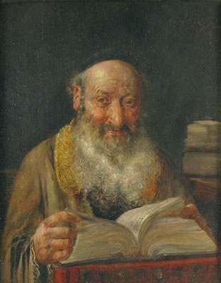 RABBI WITH TEXT