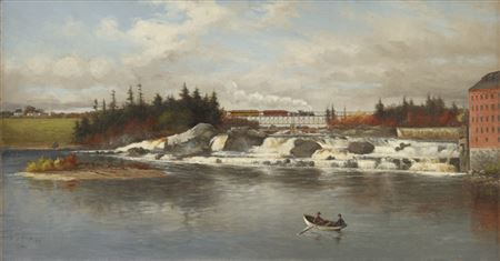 "RAILROAD BRIDGE FALLS, LEWISTON MAINE"