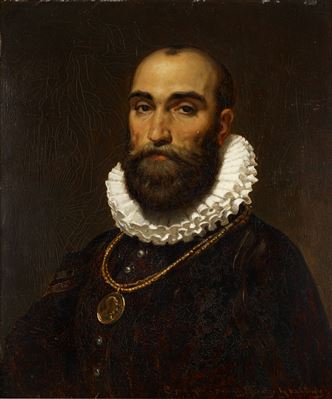 Portrait of Worthington (Thomas) Whittredge: BUST SIZE SELF PORTRAIT
